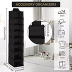 COZONY 3 Pack Hanging Shoe Organizer for Closet, 8-Shelf Storage Holder w/ 2 Hooks, No Tools Needed Installation, Space-Saving Shelf for Shoes&Purses