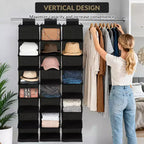 COZONY 3 Pack Hanging Shoe Organizer for Closet, 8-Shelf Storage Holder w/ 2 Hooks, No Tools Needed Installation, Space-Saving Shelf for Shoes&Purses