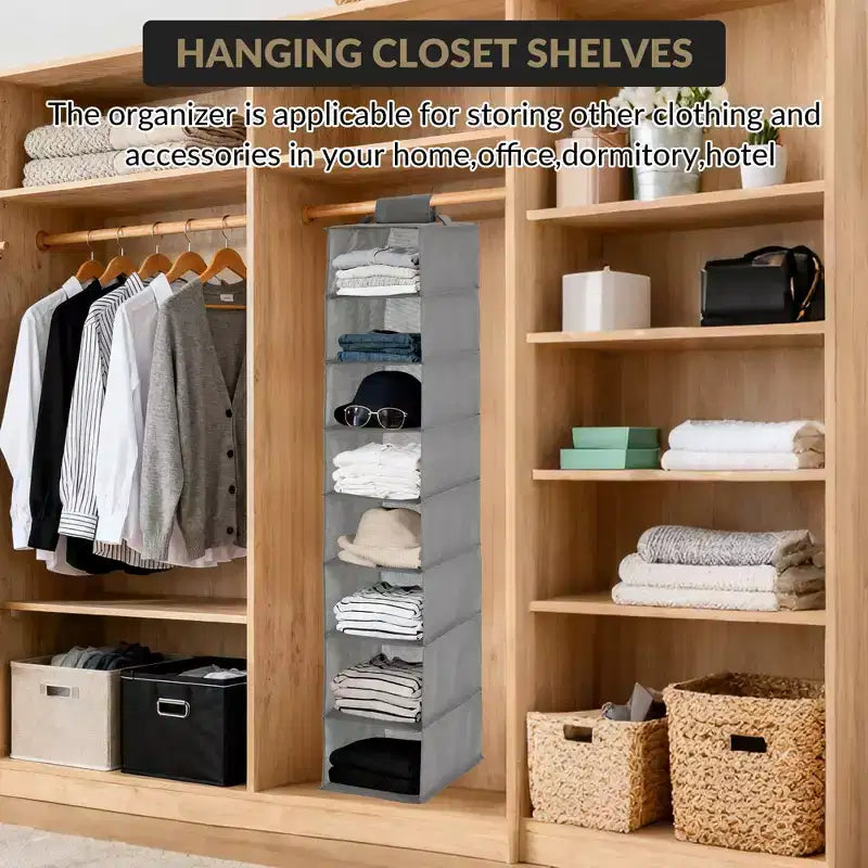 COZONY 3 Pack Hanging Shoe Organizer for Closet, 8-Shelf Storage Holder w/ 2 Hooks, No Tools Needed Installation, Space-Saving Shelf for Shoes&Purses