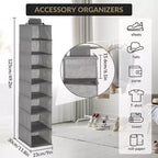 COZONY 3 Pack Hanging Shoe Organizer for Closet, 8-Shelf Storage Holder w/ 2 Hooks, No Tools Needed Installation, Space-Saving Shelf for Shoes&Purses