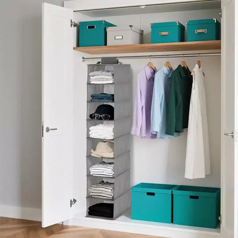 COZONY 3 Pack Hanging Shoe Organizer for Closet, 8-Shelf Storage Holder w/ 2 Hooks, No Tools Needed Installation, Space-Saving Shelf for Shoes&Purses