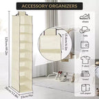 COZONY 3 Pack Hanging Shoe Organizer for Closet, 8-Shelf Storage Holder w/ 2 Hooks, No Tools Needed Installation, Space-Saving Shelf for Shoes&Purses