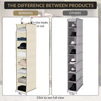 COZONY 3 Pack Hanging Shoe Organizer for Closet, 8-Shelf Storage Holder w/ 2 Hooks, No Tools Needed Installation, Space-Saving Shelf for Shoes&Purses