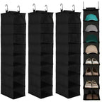 COZONY 3 Pack Hanging Shoe Organizer for Closet, 8-Shelf Storage Holder w/ 2 Hooks, No Tools Needed Installation, Space-Saving Shelf for Shoes&Purses