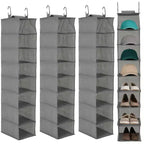 COZONY 3 Pack Hanging Shoe Organizer for Closet, 8-Shelf Storage Holder w/ 2 Hooks, No Tools Needed Installation, Space-Saving Shelf for Shoes&Purses