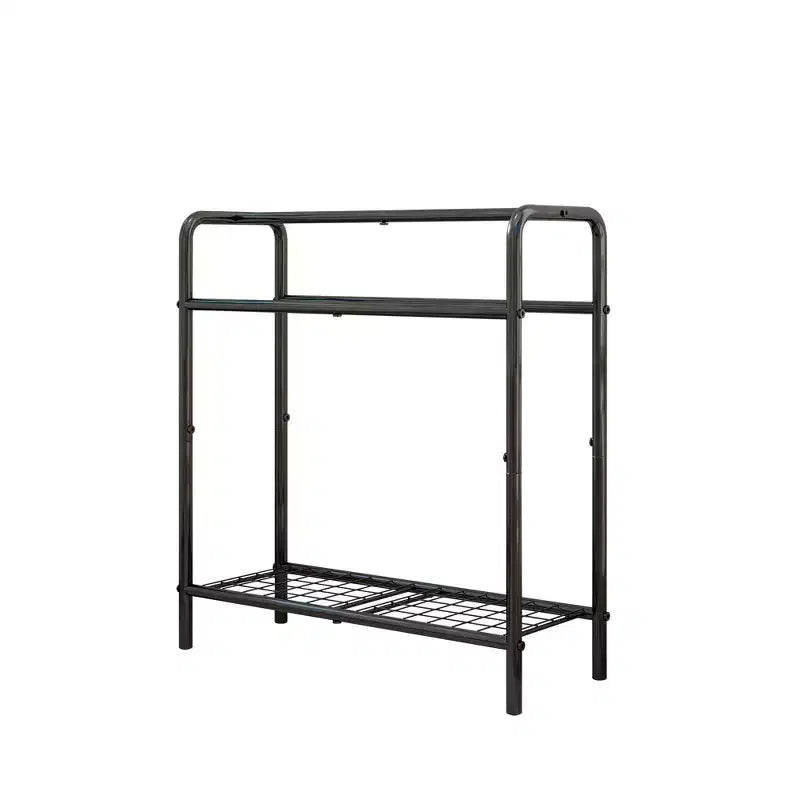 VIYET 30 3-Tier Metal Towel Rack, Freestanding Black Storage Holder (Bathroom/Bedroom/Pool Display Organizer)