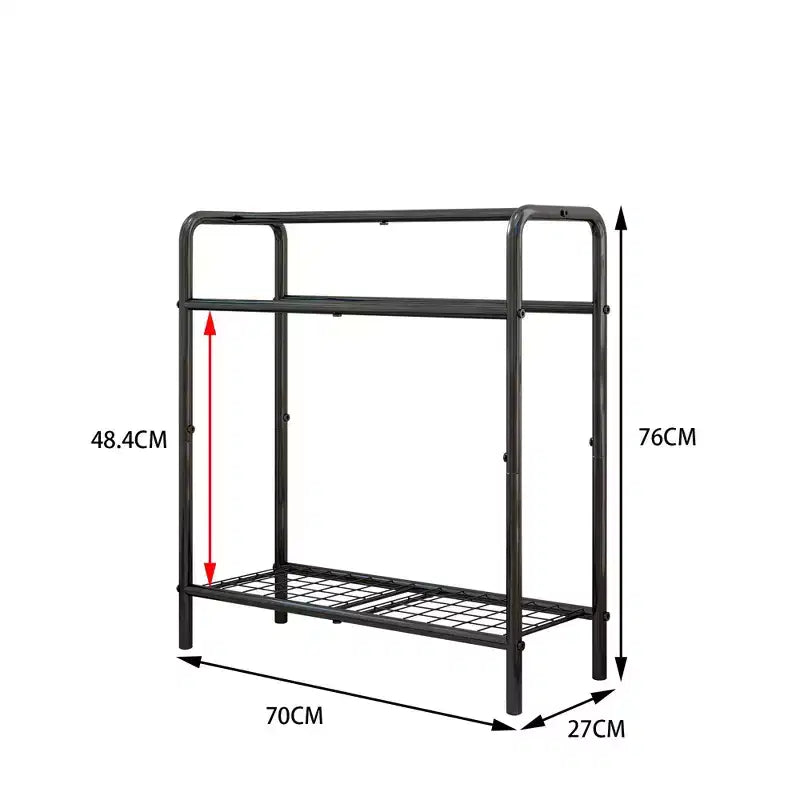 VIYET 30 3-Tier Metal Towel Rack, Freestanding Black Storage Holder (Bathroom/Bedroom/Pool Display Organizer)