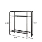 VIYET 30 3-Tier Metal Towel Rack, Freestanding Black Storage Holder (Bathroom/Bedroom/Pool Display Organizer)