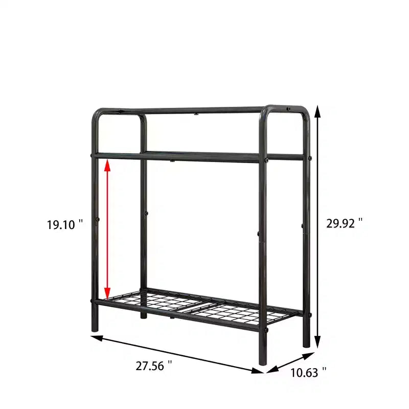 VIYET 30 3-Tier Metal Towel Rack, Freestanding Black Storage Holder (Bathroom/Bedroom/Pool Display Organizer)