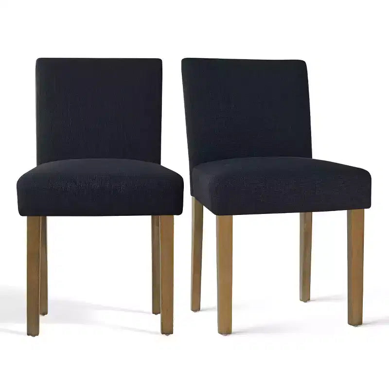 9-Piece Dining Table Set with Leaf, Includes 6 Armless Chairs and 2 Armchairs in Neutral Linen, Solid Wood Legs, Modern Style-Panipeachy