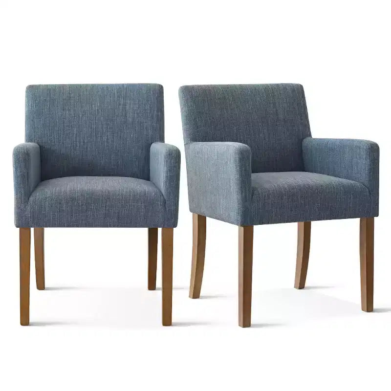 9-Piece Dining Table Set with Leaf, Includes 6 Armless Chairs and 2 Armchairs in Neutral Linen, Solid Wood Legs, Modern Style-Panipeachy