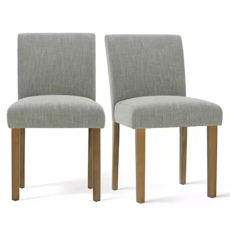 9-Piece Dining Table Set with Leaf, Includes 6 Armless Chairs and 2 Armchairs in Neutral Linen, Solid Wood Legs, Modern Style-Panipeachy