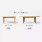 9-Piece Dining Table Set with Leaf, Includes 6 Armless Chairs and 2 Armchairs in Neutral Linen, Solid Wood Legs, Modern Style-Panipeachy