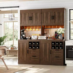 Besiost Kitchen Pantry with Charging Station, Cooffee Wine Bar Cabinet