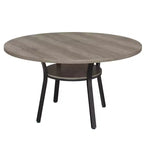 47'' Round Dining Table for 4-6 People, Farmhouse Kitchen Dining Table, Round Dinner Table with Storage Shelf for Kitchen, Living Room (Table Only)