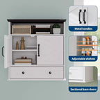 25x23.6 Inch Farmhouse Wall Mount Medicine Cabinet with Barn Door & Adjustable Shelves - White Storage for Bathroom Kitchen