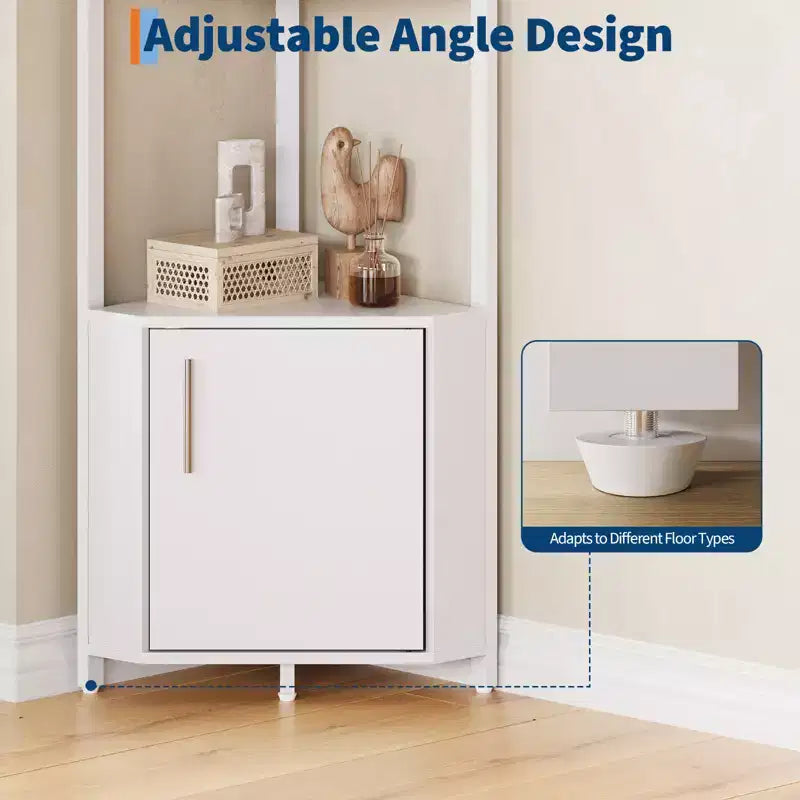 5 Tier Corner Shelf Stand, for Bedroom & Living Room, Industrial Corner Bookshelf for Home Office, Kitchen, Bathroom