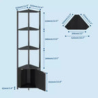 5 Tier Corner Shelf Stand, for Bedroom & Living Room, Industrial Corner Bookshelf for Home Office, Kitchen, Bathroom