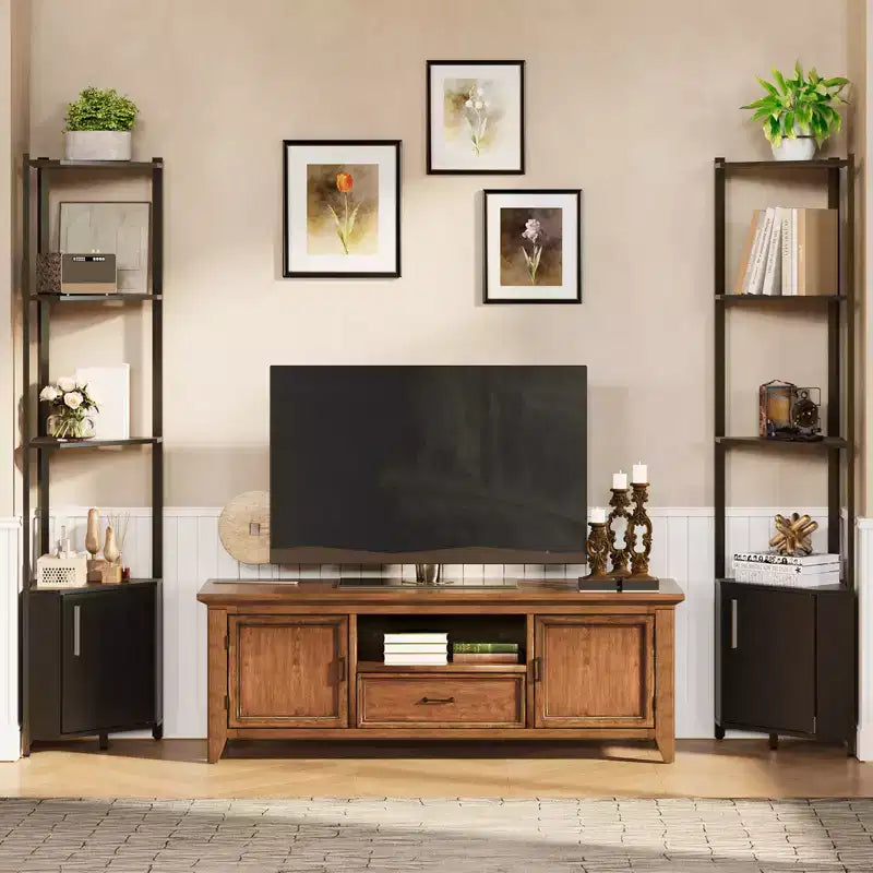 5 Tier Corner Shelf Stand, for Bedroom & Living Room, Industrial Corner Bookshelf for Home Office, Kitchen, Bathroom