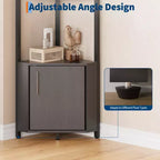5 Tier Corner Shelf Stand, for Bedroom & Living Room, Industrial Corner Bookshelf for Home Office, Kitchen, Bathroom