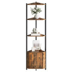 5 Tier Corner Shelf Stand, for Bedroom & Living Room, Industrial Corner Bookshelf for Home Office, Kitchen, Bathroom