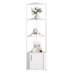 5 Tier Corner Shelf Stand, for Bedroom & Living Room, Industrial Corner Bookshelf for Home Office, Kitchen, Bathroom