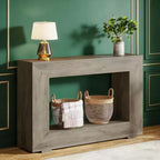 Console de ferme, table de canapé rustique en bois avec rangement pour entrée