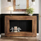 Console de ferme, table de canapé rustique en bois avec rangement pour entrée