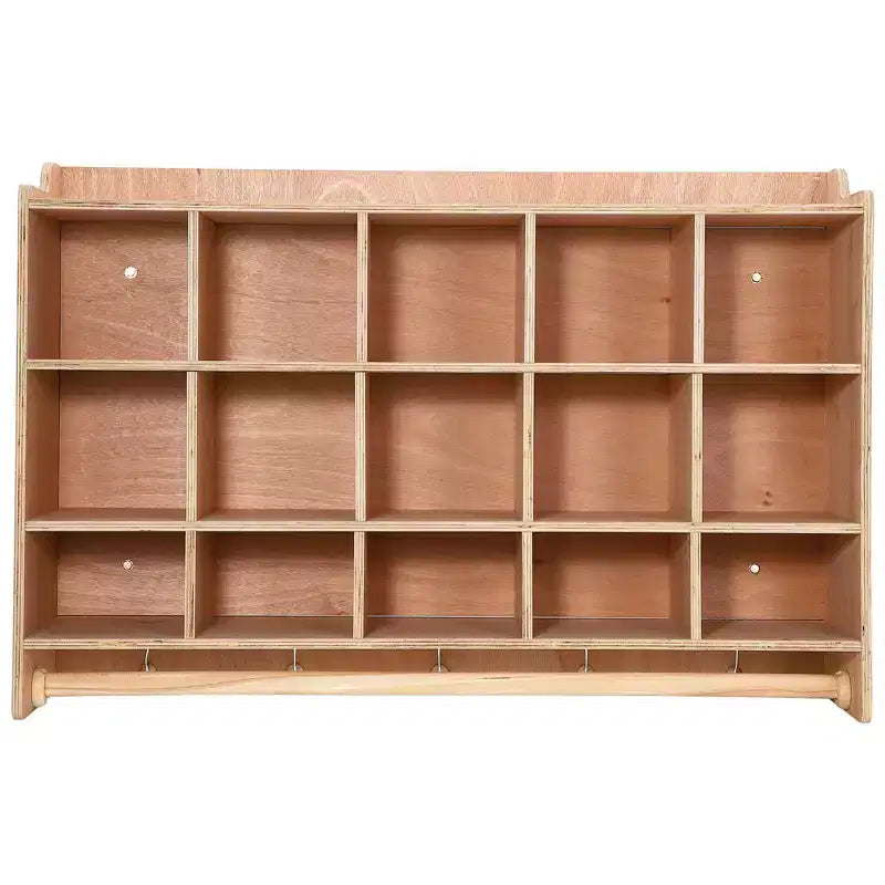 5-Section School Storage Locker, Wooden Storage Cabinet with Casters, Classroom Cubbies for Storage, Wood Locker for Home, Office, School,Gym