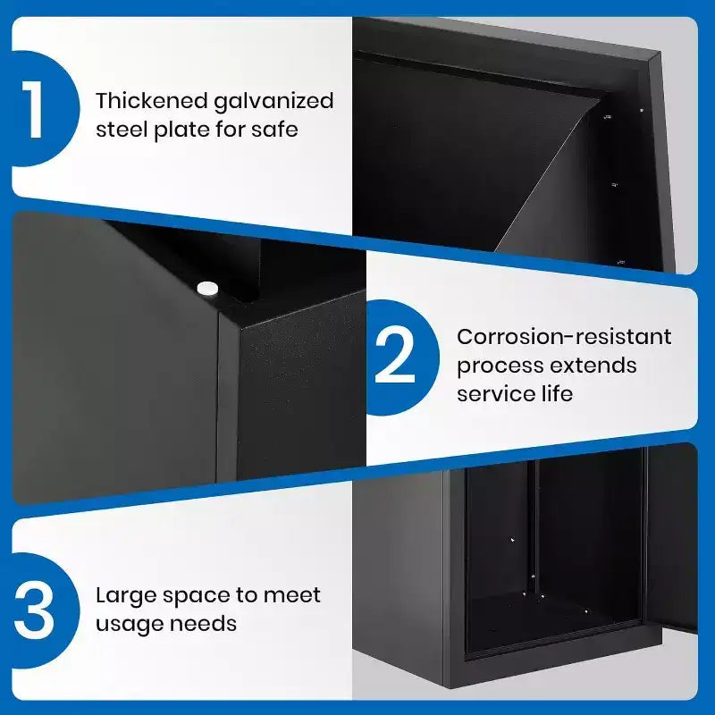 43.3 Outdoor Package Delivery Boxes, Galvanized Steel Wall/Floor Mounted Large Outside Parcel Drop Box for Porch, Curbside, Fence