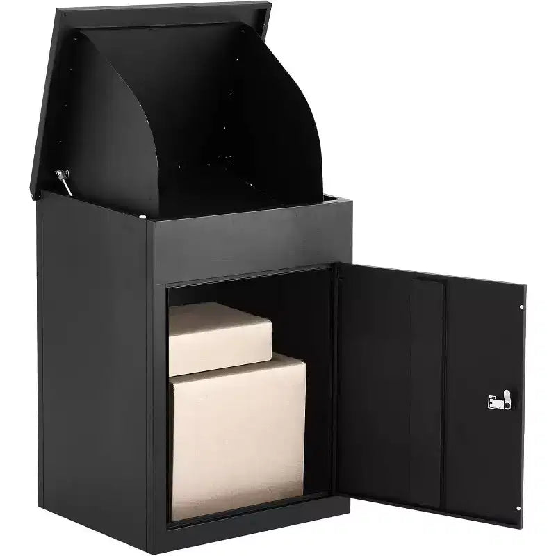 43.3 Outdoor Package Delivery Boxes, Galvanized Steel Wall/Floor Mounted Large Outside Parcel Drop Box for Porch, Curbside, Fence