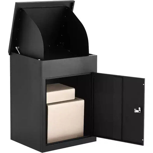 43.3 Outdoor Package Delivery Boxes, Galvanized Steel Wall/Floor Mounted Large Outside Parcel Drop Box for Porch, Curbside, Fence
