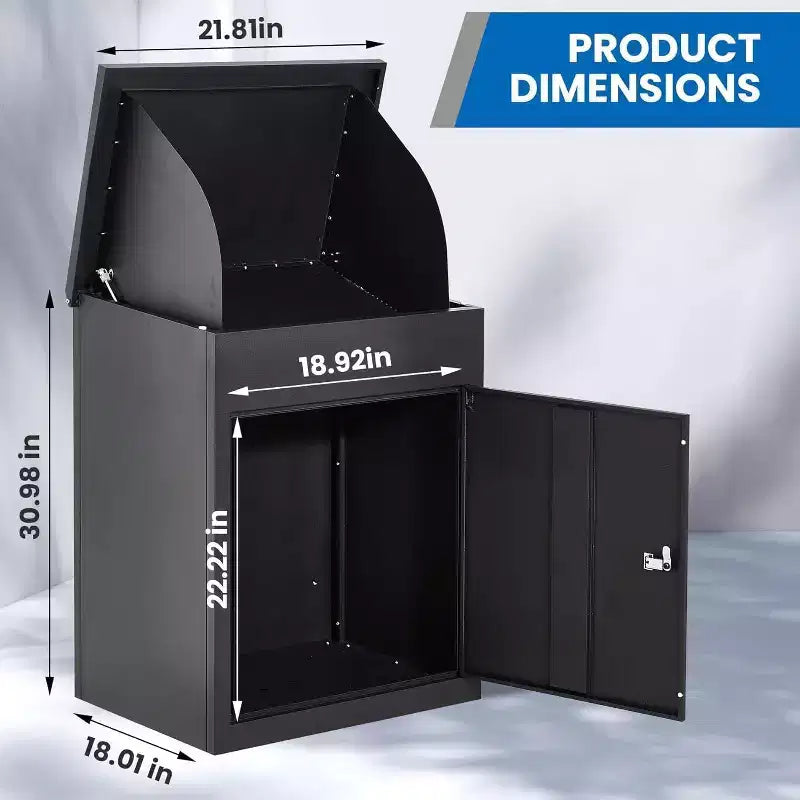 43.3 Outdoor Package Delivery Boxes, Galvanized Steel Wall/Floor Mounted Large Outside Parcel Drop Box for Porch, Curbside, Fence