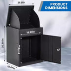 43.3 Outdoor Package Delivery Boxes, Galvanized Steel Wall/Floor Mounted Large Outside Parcel Drop Box for Porch, Curbside, Fence
