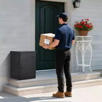 43.3 Outdoor Package Delivery Boxes, Galvanized Steel Wall/Floor Mounted Large Outside Parcel Drop Box for Porch, Curbside, Fence