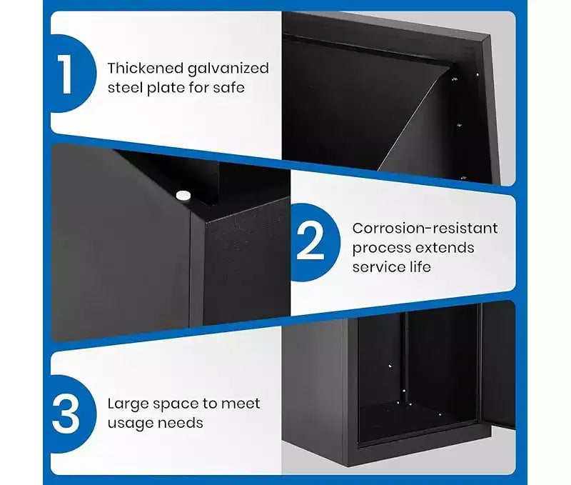 43.3 Outdoor Package Delivery Boxes, Galvanized Steel Wall/Floor Mounted Large Outside Parcel Drop Box for Porch, Curbside, Fence