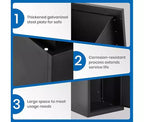 43.3 Outdoor Package Delivery Boxes, Galvanized Steel Wall/Floor Mounted Large Outside Parcel Drop Box for Porch, Curbside, Fence