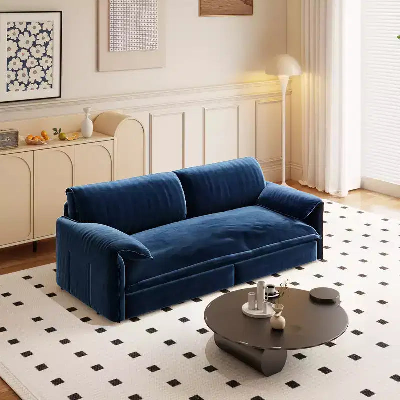 Whisen 3-in-1 Velvet Queen Sleeper Sofa Bed & 66 Queen Pull Out Convertible Sofa Bed, Couch with Side Storage Pockets (Upgraded)