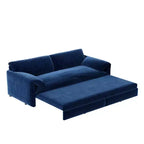 Whisen 3-in-1 Velvet Queen Sleeper Sofa Bed & 66 Queen Pull Out Convertible Sofa Bed, Couch with Side Storage Pockets (Upgraded)