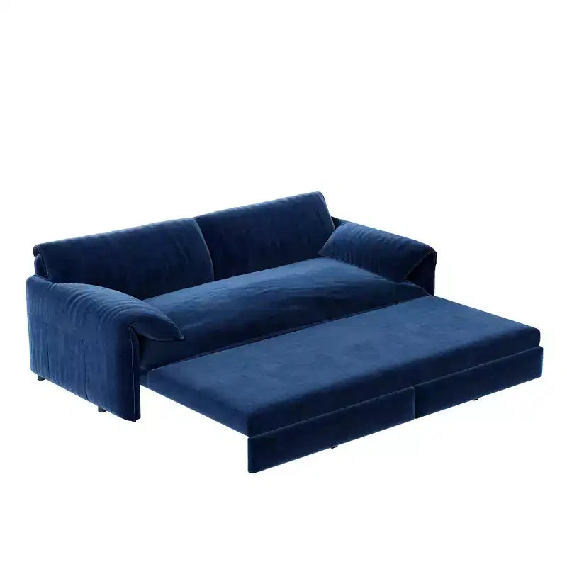 Whisen 3-in-1 Velvet Queen Sleeper Sofa Bed & 66 Queen Pull Out Convertible Sofa Bed, Couch with Side Storage Pockets (Upgraded)