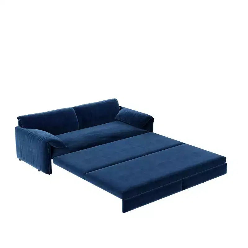 Whisen 3-in-1 Velvet Queen Sleeper Sofa Bed & 66 Queen Pull Out Convertible Sofa Bed, Couch with Side Storage Pockets (Upgraded)