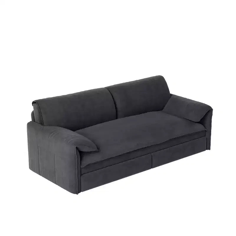 Whisen 3-in-1 Velvet Queen Sleeper Sofa Bed & 66 Queen Pull Out Convertible Sofa Bed, Couch with Side Storage Pockets (Upgraded)