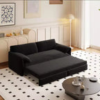 Whisen 3-in-1 Velvet Queen Sleeper Sofa Bed & 66 Queen Pull Out Convertible Sofa Bed, Couch with Side Storage Pockets (Upgraded)