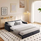 Whisen 3-in-1 Velvet Queen Sleeper Sofa Bed & 66 Queen Pull Out Convertible Sofa Bed, Couch with Side Storage Pockets (Upgraded)
