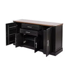 Zeus & Ruta 63 Farmhouse Storage Cabinet with Barn Door, 2 Drawers, Adjustable Shelves, Coffee Bar Buffet for Kitchen, Entryway, Dining Room