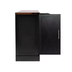 Zeus & Ruta 63 Farmhouse Storage Cabinet with Barn Door, 2 Drawers, Adjustable Shelves, Coffee Bar Buffet for Kitchen, Entryway, Dining Room