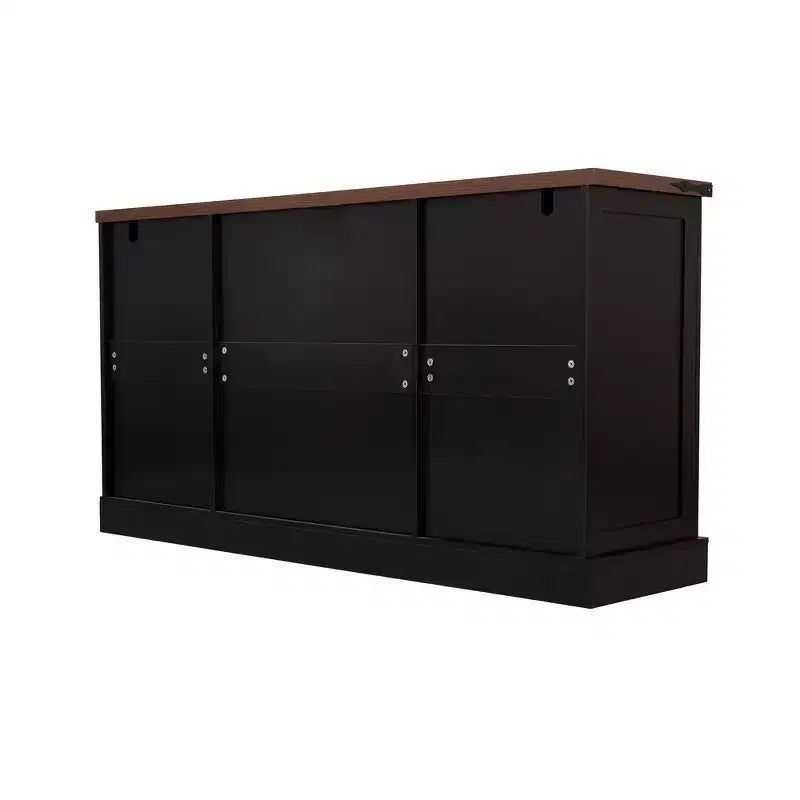 Zeus & Ruta 63 Farmhouse Storage Cabinet with Barn Door, 2 Drawers, Adjustable Shelves, Coffee Bar Buffet for Kitchen, Entryway, Dining Room