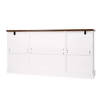 Zeus & Ruta 63 Farmhouse Storage Cabinet with Barn Door, 2 Drawers, Adjustable Shelves, Coffee Bar Buffet for Kitchen, Entryway, Dining Room
