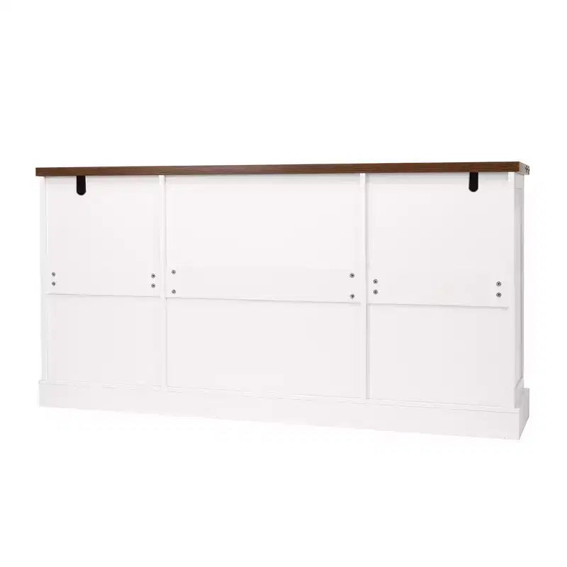 Zeus & Ruta 63 Farmhouse Storage Cabinet with Barn Door, 2 Drawers, Adjustable Shelves, Coffee Bar Buffet for Kitchen, Entryway, Dining Room