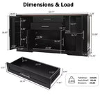 Zeus & Ruta 63 Farmhouse Storage Cabinet with Barn Door, 2 Drawers, Adjustable Shelves, Coffee Bar Buffet for Kitchen, Entryway, Dining Room